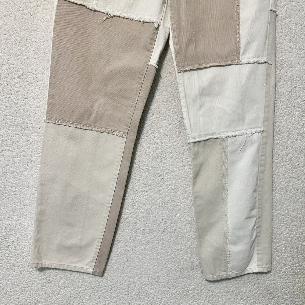 Pacsun Women’s 28 Dad Jeans Patchwork Jeans Slim Taper Multicolor Beige - Picture 8 of 16